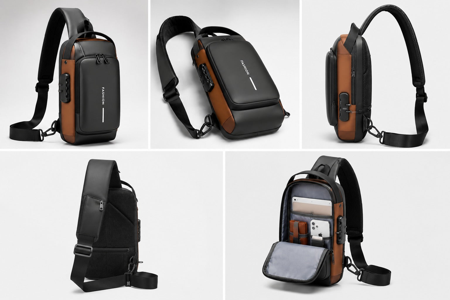 Anti-Theft Sling Bag With A USB Charging Cable